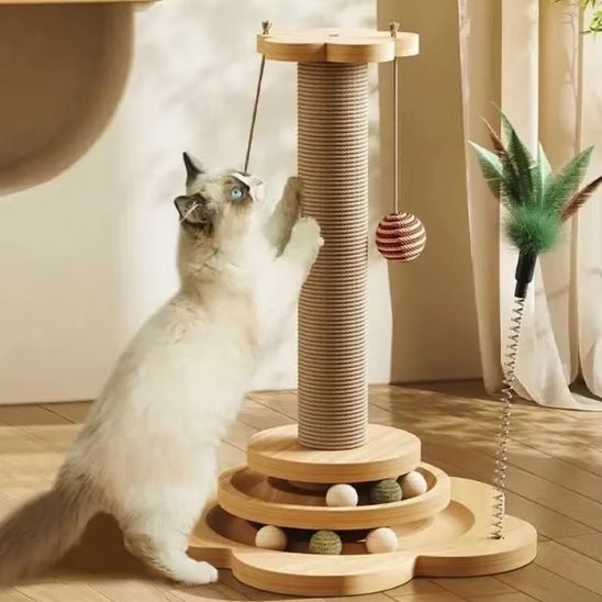 Jouets Interactifs, Petit Arbre avec Griffoir et boule suspendue